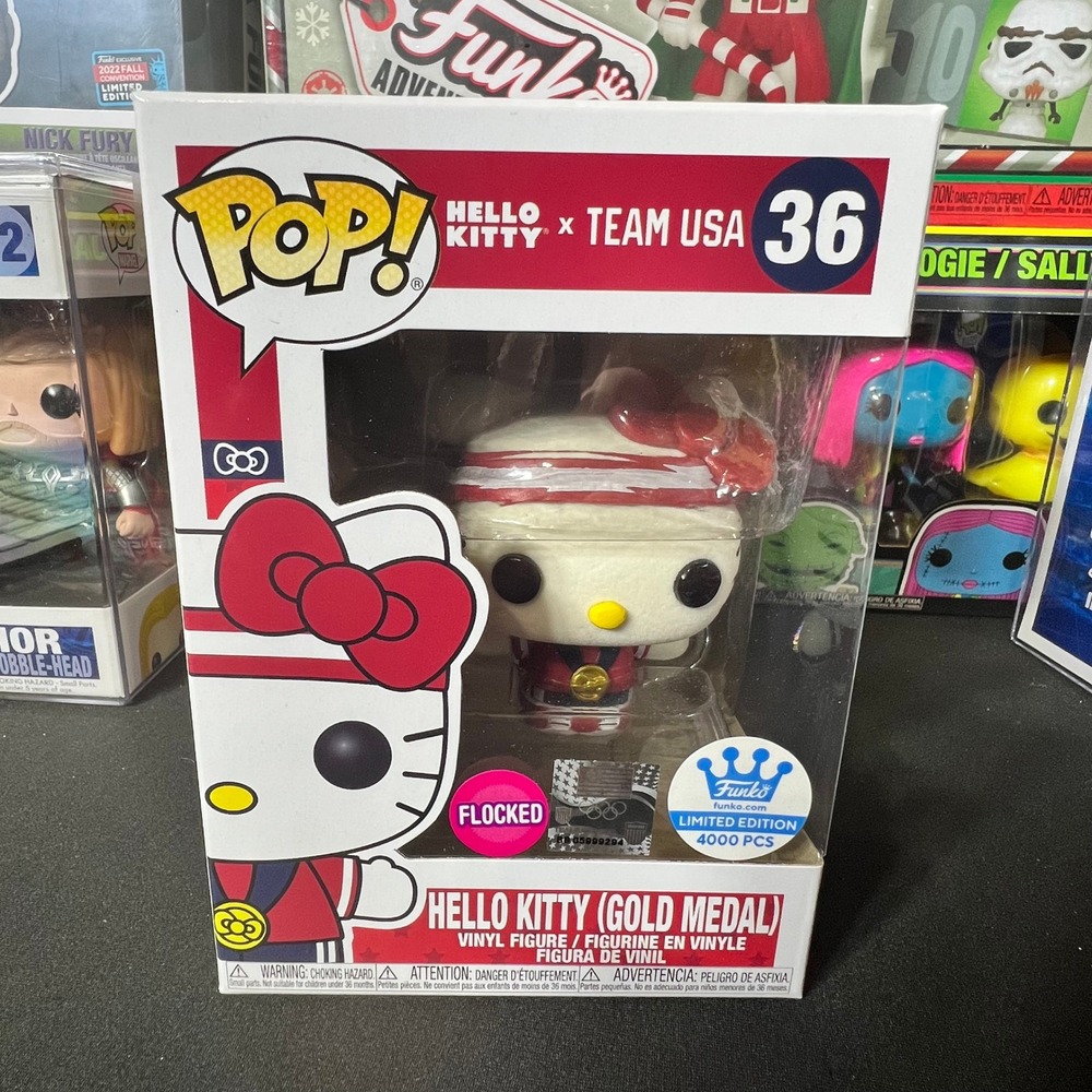 Funko Pop Hello Kitty x Team USA Gold Medal 36 Flocked Limited Edition 4000 Pcs
